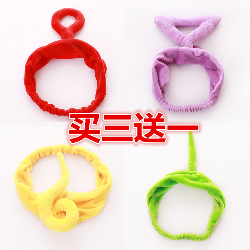 Cute teletubbies wash their faces and tie their hair with hair bands Lara girls sell cute hijab jewelry to send girlfriends and roommates