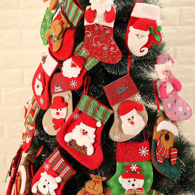 Christmas Socks Gift Bag Seniors Socks Bag Nursery School Decoration Children Small Gifts Safe Night Mini Pendant-Taobao