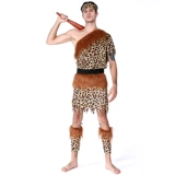 Хэллоуинская одежда Cos исполняет одежду, взрослые мужчины и женщины, коренные народы, индийский леопардовый дикая одежда