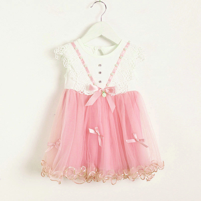 Summer new girl's dress Baby Girl's princess dress Baby Lace skirt Puff skirt