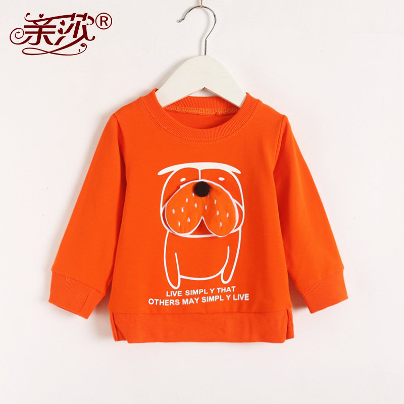 Autumn children's clothing, children's tops, boys and girls, infant coats, children's sweaters, round neck pullovers, bottoming shirts