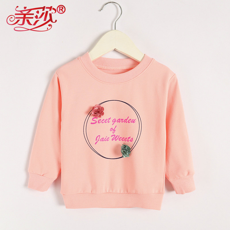 New spring child clothes girl thick T-shirt children blouses baby girl baby girl spring long sleeves hooded sweatshirt