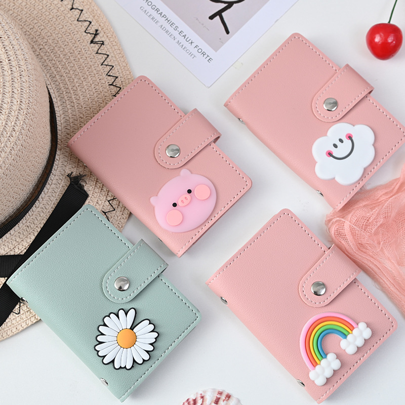Cute cartoon card holder female Korean personality large capacity multi-card slot ultra-thin anti-demagnetization card holder driver's license card holder