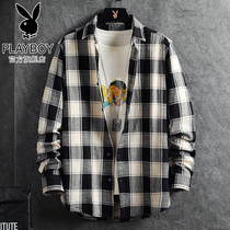 Playboy autumn and winter 2021 New shirt mens plaid shirt Korean coat trend handsome inch shirt men