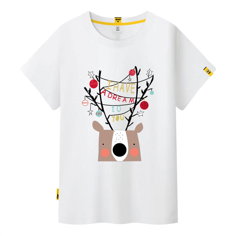 Sugu Summer Cartoon Print Couple Summer Wear Half-Sleeved T-Shirt Casual Loose Large Size Short-Sleeved T-Shirt for Women Sugu Summer Cartoon Print Couple Summer Wear Half-Sleeved T-Shirt Casual Loose Large Size Short-Sleeved T-Shirt for Women