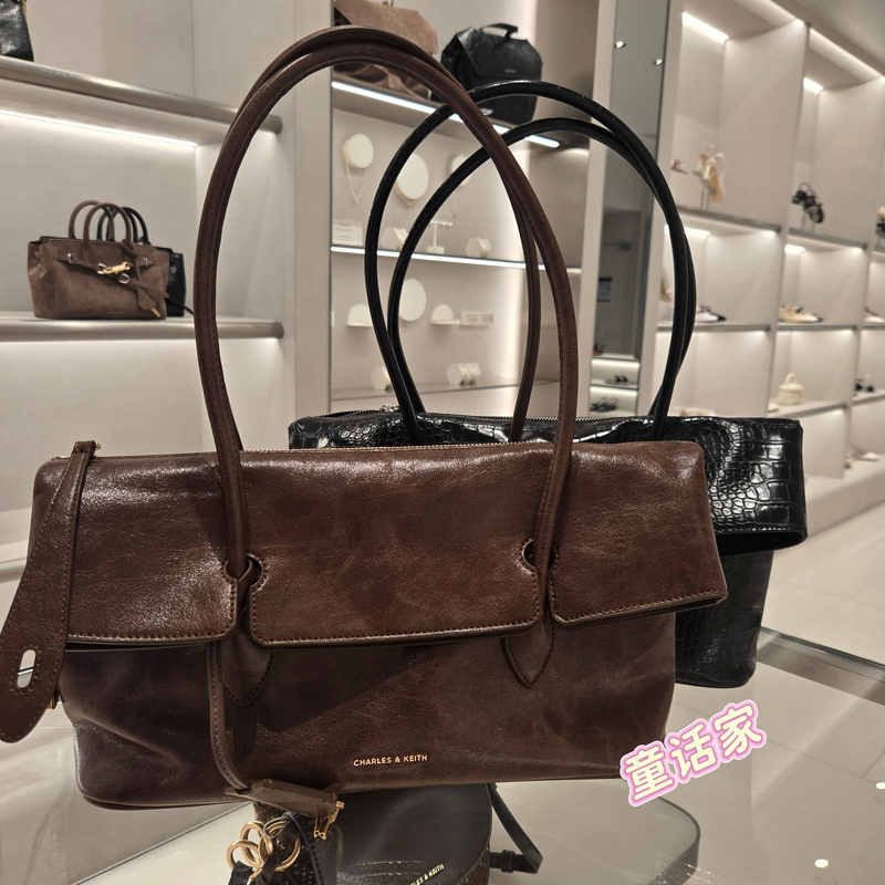 Charles&Keith New Fashion Bag with Crocodile Pattern Single Shoulder Underarm Bag Ck2-20681400