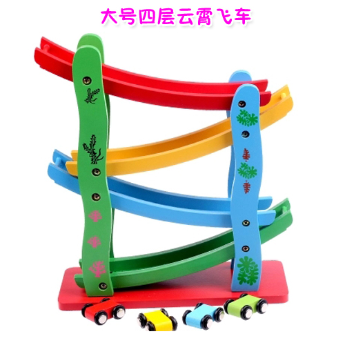 Children's glide car Inertial Sliding Car Wooden 1-2-3-year-old baby Back to power car Early teaching intelligence Puzzle Toy