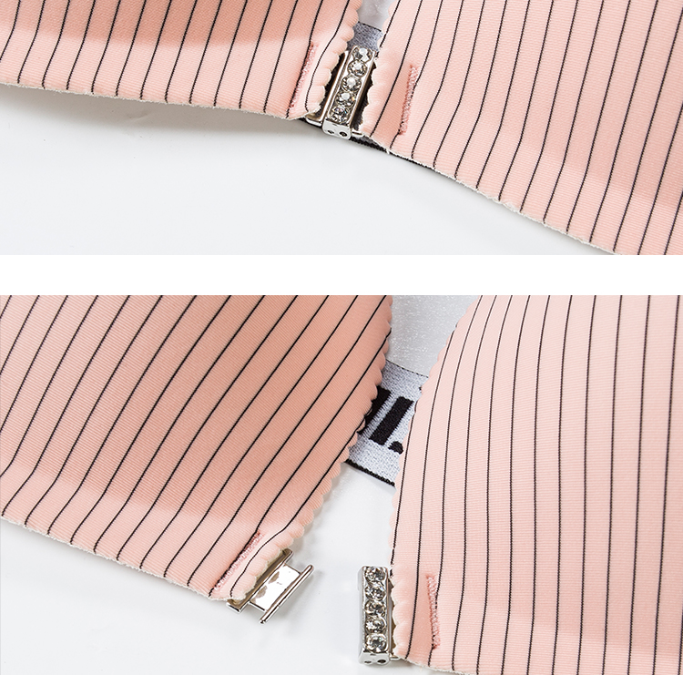 Khóa trước tam giác cup mảnh duy nhất gợi cảm phần mỏng đồ lót backless ngực nhỏ tập hợp bikini áo ngực bikini 2020
