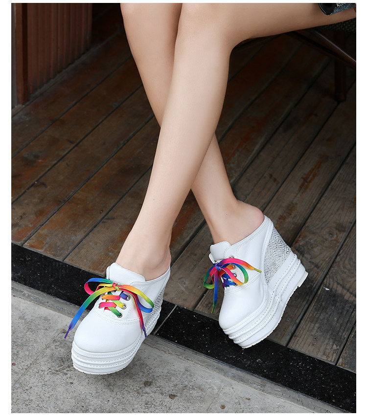 Giày cao gót đế xuồng platform siêu cao 15 cm cho nữ dáng nhỏ — Trắng 12cm, Trắng 15cm, Đen 12cm, Đen 15cm chi tiết 26