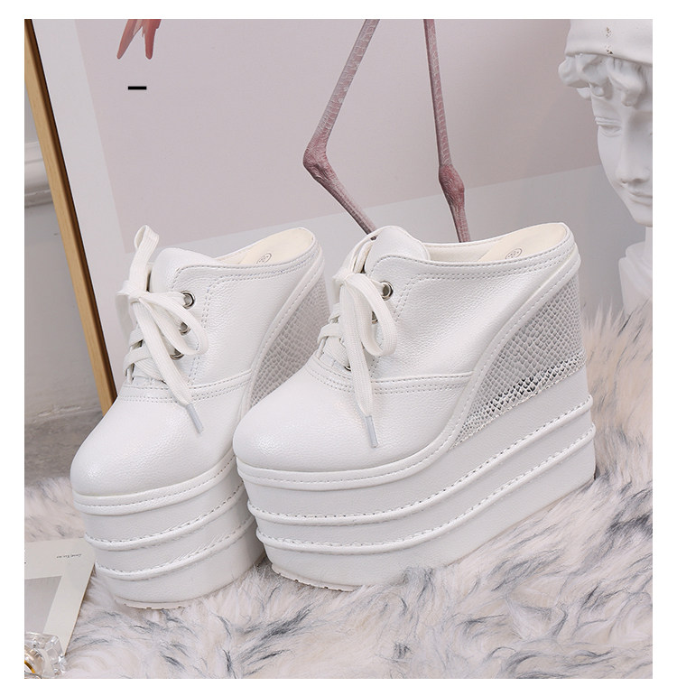 Giày cao gót đế xuồng platform siêu cao 15 cm cho nữ dáng nhỏ — Trắng 12cm, Trắng 15cm, Đen 12cm, Đen 15cm chi tiết 33