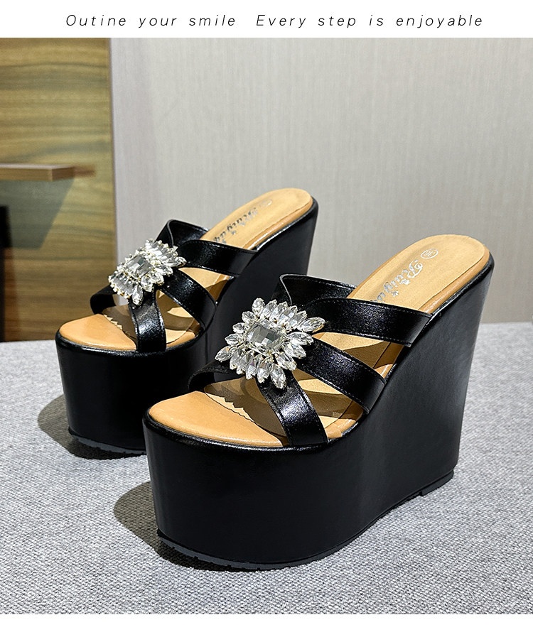 Dép xỏ ngón nữ đế xuồng EVA siêu nhẹ, tăng chiều cao, chống trơn trượt — Các mặt hàng 12cm được làm theo yêu cầu sẽ không được trả lại và không thể trao đổi. Vui lòng ghi rõ màu sắc trong ghi chú đơn hàng., Trắng 15cm, Đen 15cm chi tiết 31