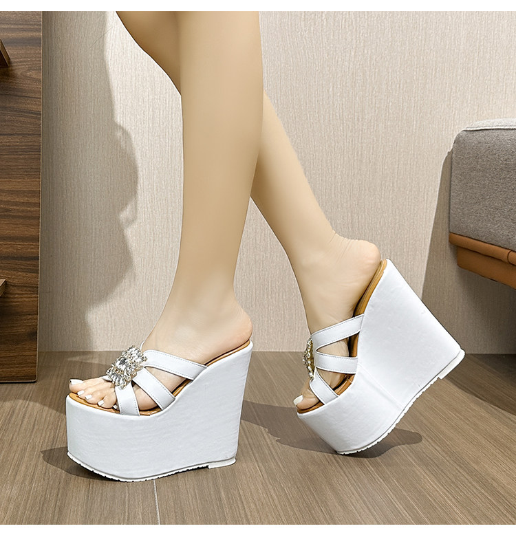 Dép xỏ ngón nữ đế xuồng EVA siêu nhẹ, tăng chiều cao, chống trơn trượt — Các mặt hàng 12cm được làm theo yêu cầu sẽ không được trả lại và không thể trao đổi. Vui lòng ghi rõ màu sắc trong ghi chú đơn hàng., Trắng 15cm, Đen 15cm chi tiết 21