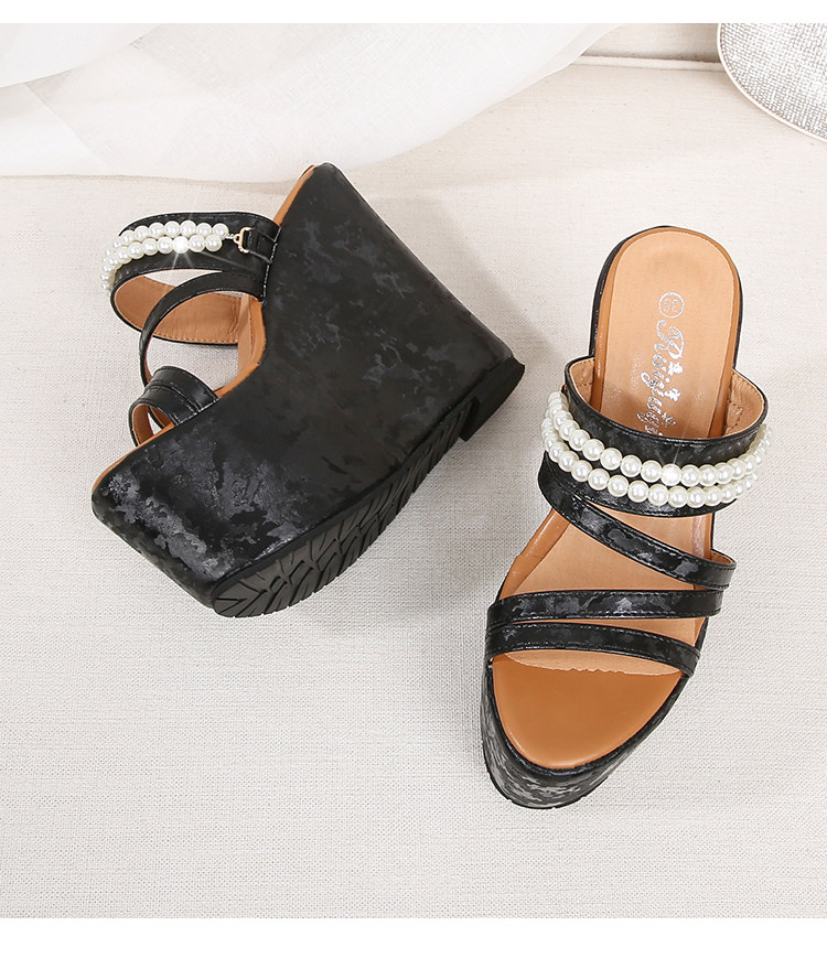 Sandal nữ hở mũi đế xuồng cao gót 15cm quai đơn phong cách tiên nữ — Trắng 10cm, Trắng 15cm, Đen 10cm, Đen 15cm chi tiết 26