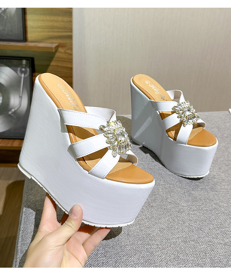 Dép xỏ ngón nữ đế xuồng EVA siêu nhẹ, tăng chiều cao, chống trơn trượt — Các mặt hàng 12cm được làm theo yêu cầu sẽ không được trả lại và không thể trao đổi. Vui lòng ghi rõ màu sắc trong ghi chú đơn hàng., Trắng 15cm, Đen 15cm chi tiết 29