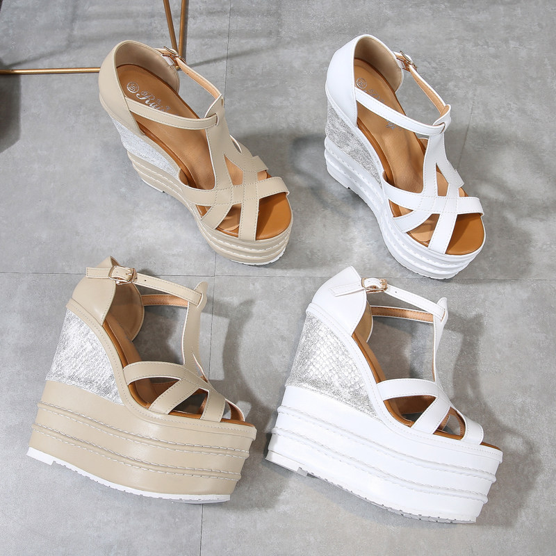 Sandal cao gót nữ hở mũi đế xuồng 10 cm phong cách boho — Mơ 14CM, Mơ 16CM, Trắng 14CM, Trắng 16CM chi tiết 44