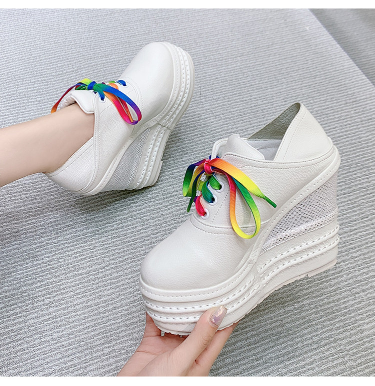 Giày cao gót nữ đế xuồng platform siêu cao 15 cm, dây buộc, kiểu xỏ chân đa năng — Trắng 12CM, Trắng 15CM, Đen 12CM, Đen 15CM chi tiết 8