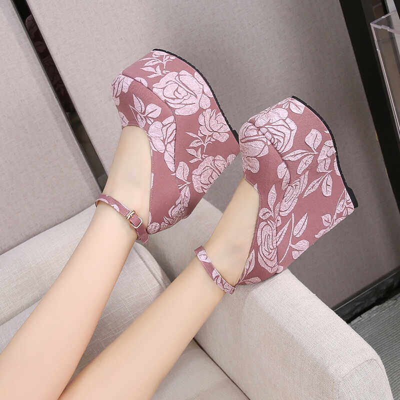 Giày cao gót nữ đế xuồng platform phong cách Pháp, gót ẩn tôn dáng — Màu đỏ tím 15cm, Mơ 10cm, Mơ 15cm, Đỏ tím 10cm chi tiết 20