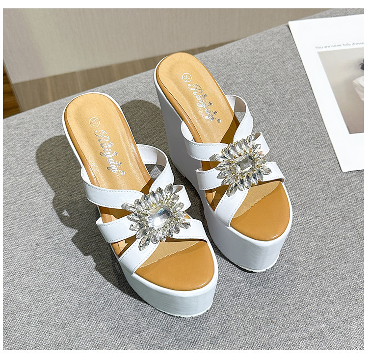 Dép xỏ ngón nữ đế xuồng EVA siêu nhẹ, tăng chiều cao, chống trơn trượt — Các mặt hàng 12cm được làm theo yêu cầu sẽ không được trả lại và không thể trao đổi. Vui lòng ghi rõ màu sắc trong ghi chú đơn hàng., Trắng 15cm, Đen 15cm chi tiết 30
