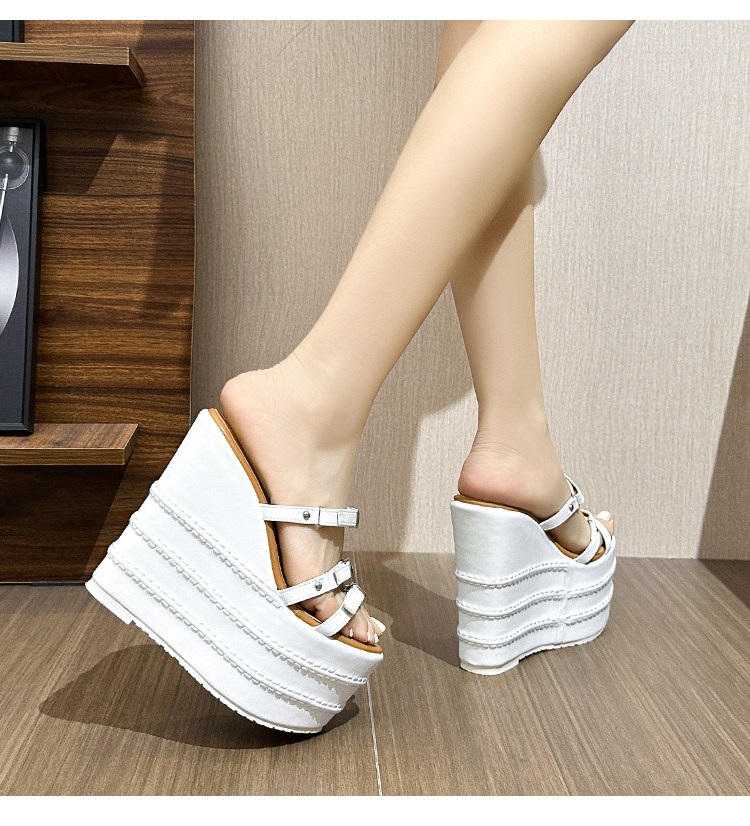 Dép sandal nữ quai chữ V đế xuồng EVA dày, tăng chiều cao, đi ngoài trời mùa hè — Các mặt hàng 10cm được làm theo yêu cầu sẽ không được trả lại và không thể trao đổi. Vui lòng ghi rõ màu sắc trong ghi chú đơn hàng., Các mặt hàng 12cm được sản xuất theo yêu cầu không được trả lại và không được trao đổi., Trắng, đen chi tiết 11