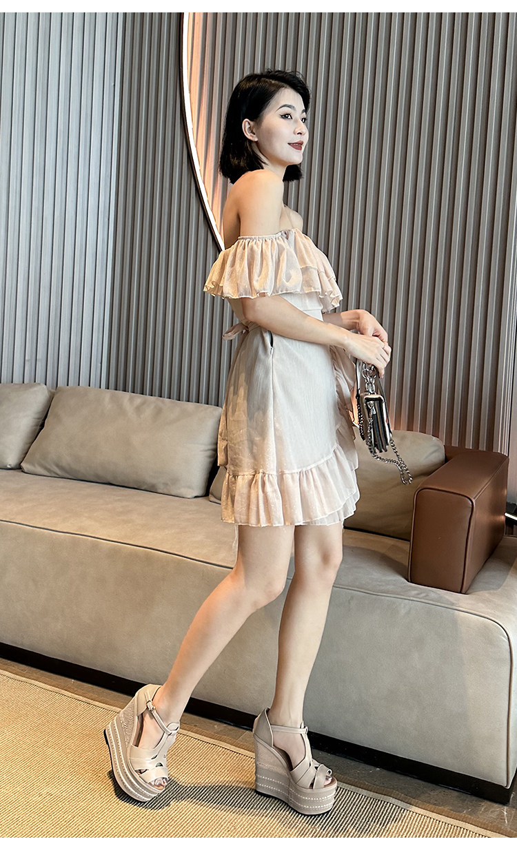 Dép sandal đế xuồng siêu cao gót nữ mũi hở phong cách dân tộc, gót 14-16 cm — Mơ 14cm, Mơ 16cm, Trắng 14cm, Trắng 16cm chi tiết 5