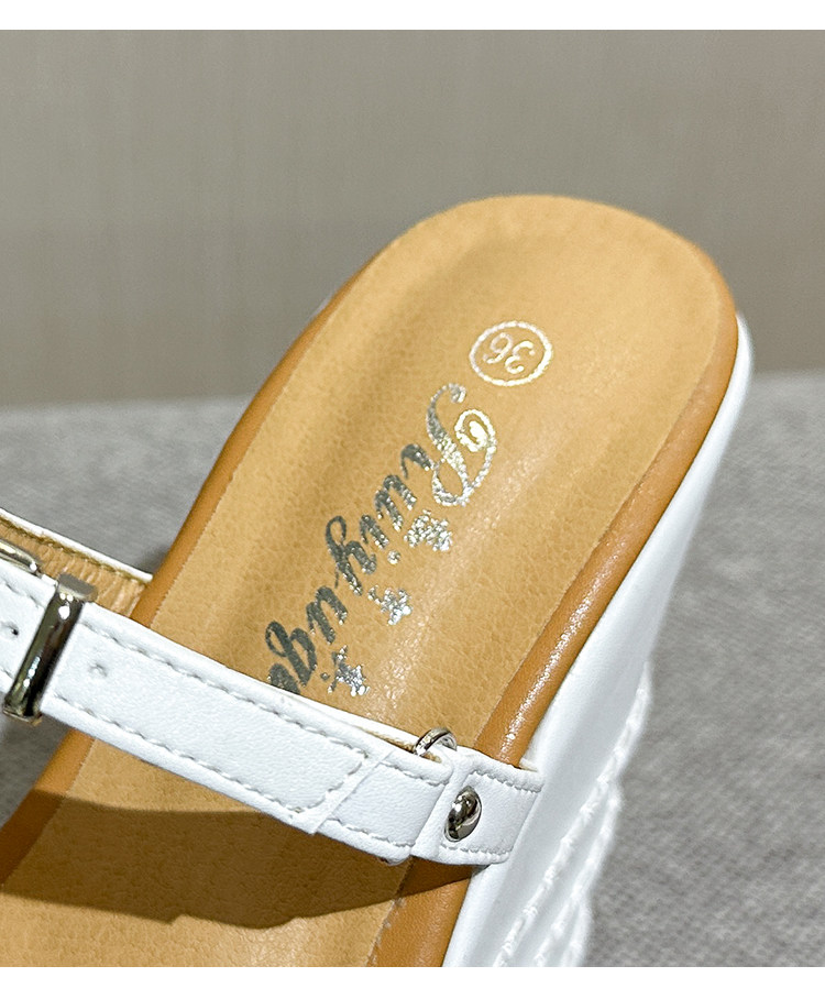 Dép sandal nữ quai chữ V đế xuồng EVA dày, tăng chiều cao, đi ngoài trời mùa hè — Các mặt hàng 10cm được làm theo yêu cầu sẽ không được trả lại và không thể trao đổi. Vui lòng ghi rõ màu sắc trong ghi chú đơn hàng., Các mặt hàng 12cm được sản xuất theo yêu cầu không được trả lại và không được trao đổi., Trắng, đen chi tiết 32