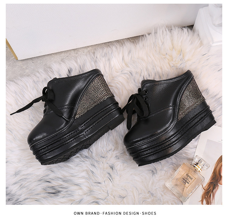 Giày cao gót đế xuồng platform siêu cao 15 cm cho nữ dáng nhỏ — Trắng 12cm, Trắng 15cm, Đen 12cm, Đen 15cm chi tiết 36