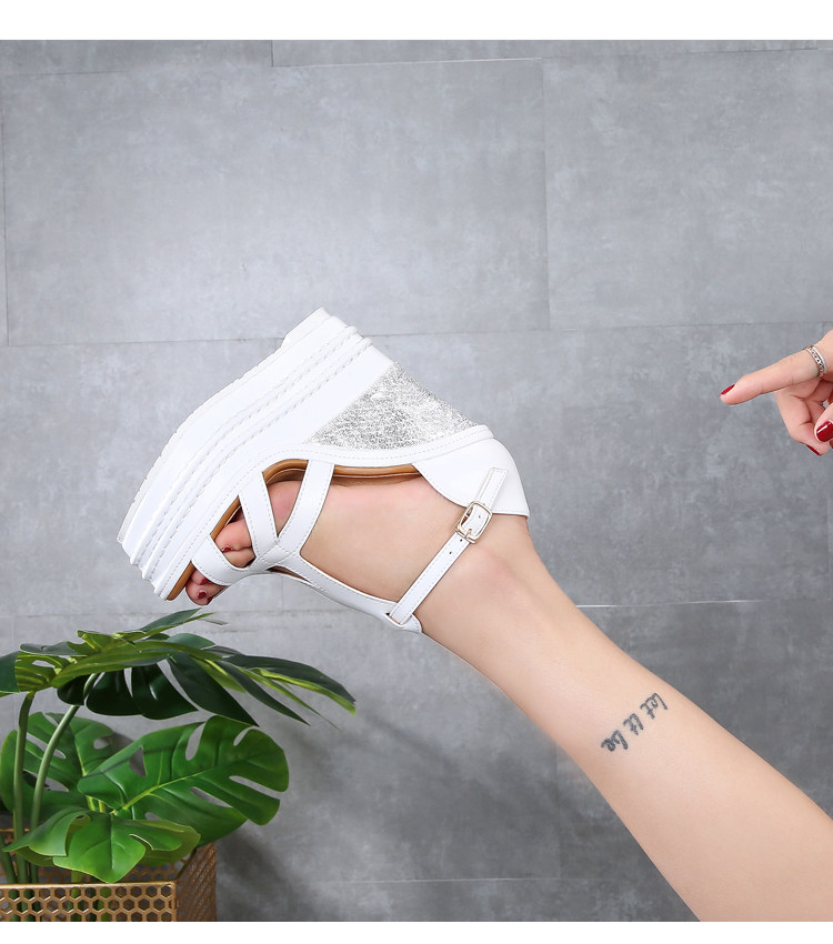 Sandal cao gót nữ hở mũi đế xuồng 10 cm phong cách boho — Mơ 14CM, Mơ 16CM, Trắng 14CM, Trắng 16CM chi tiết 14