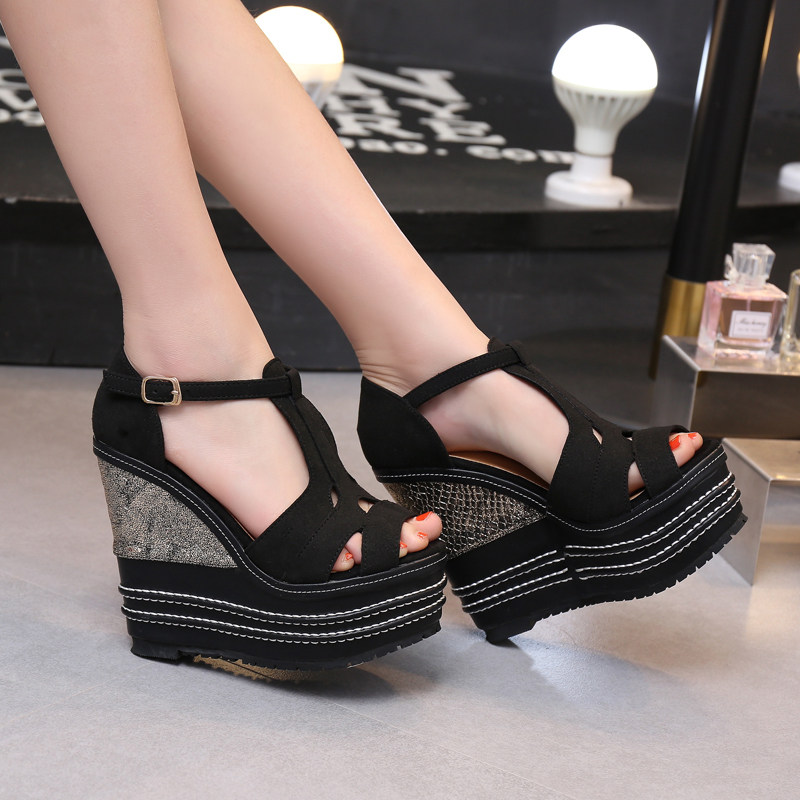 Dép sandal nữ đế xuồng cao gót mũi hở phong cách dân tộc — Màu cam 14cm, Màu cam 16cm, Nude 14cm (Màu da, 14cm), Tây 16cm chi tiết 45