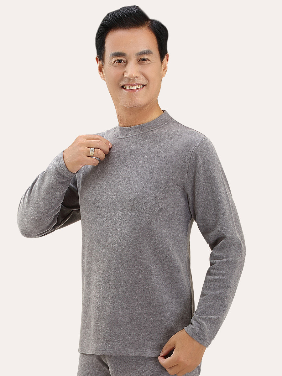 Tianhong Yada middle-aged heating clothes men's velvet autumn and winter loose large size old man base shirt Dad autumn coat