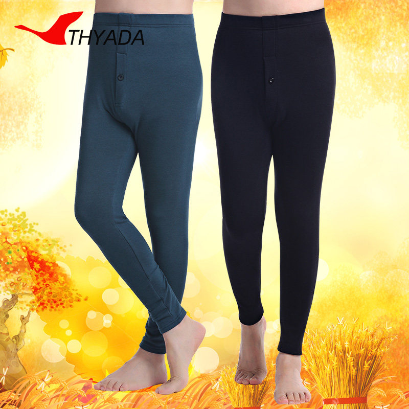 Medium-aged warm pants men's gush loose with large size waist cotton pants Modale inner lap pants Dad sanitary pants Male thin section