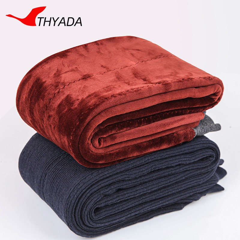 Medium-aged warm pants men's gush four layers thickened high waist winter loose large size codes Thermal pants Daddy old man cotton pants