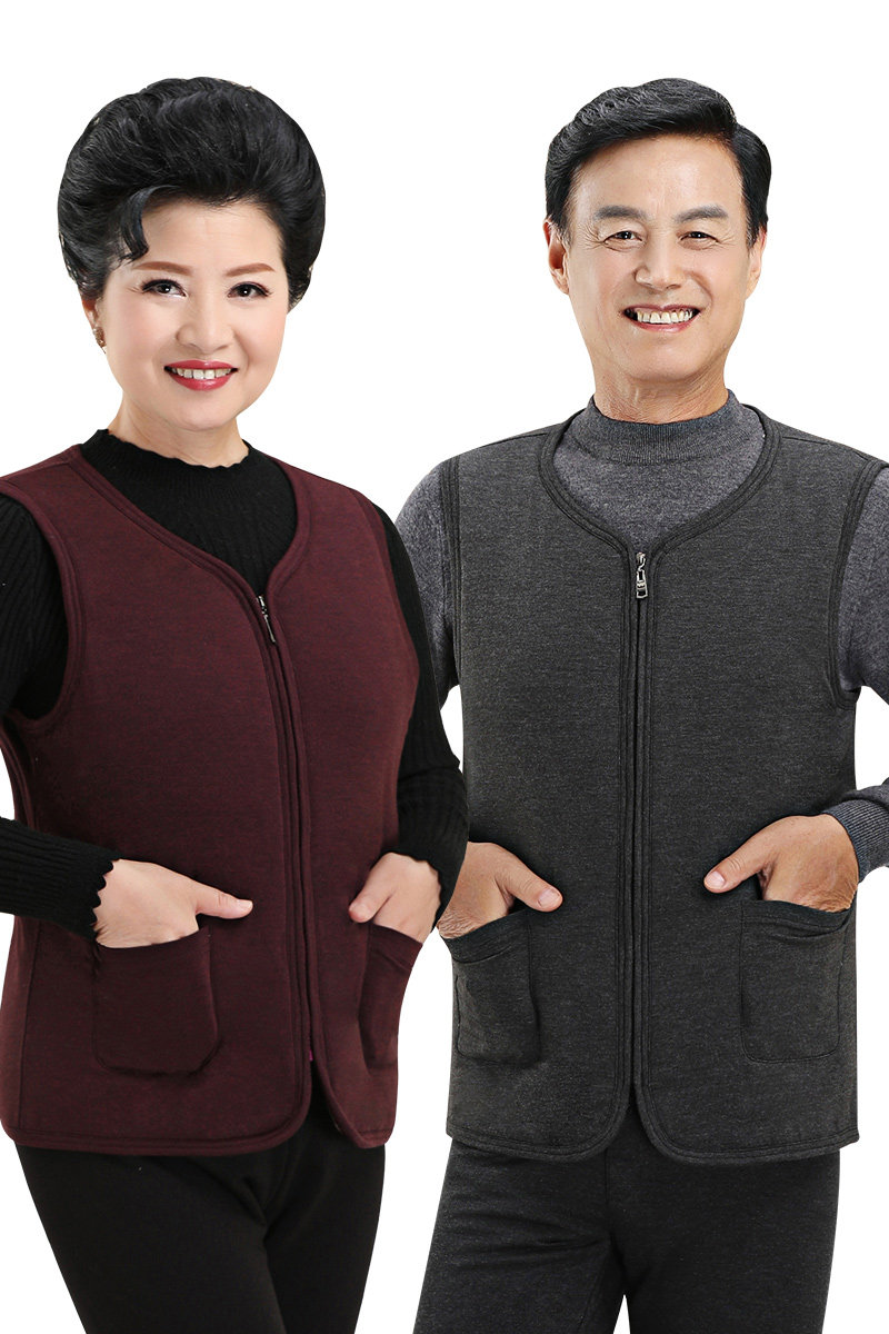 Cotton vest men's winter thickened cotton flower cold-proof sleeveless vest loose large size middle-aged warm vest