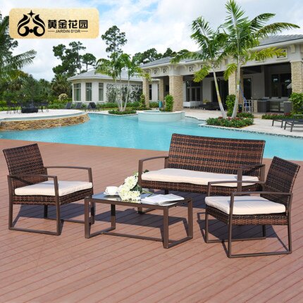 Rattan chair Nordic leisure sofa small apartment three-person single sofa chair combination balcony small sofa modern simple