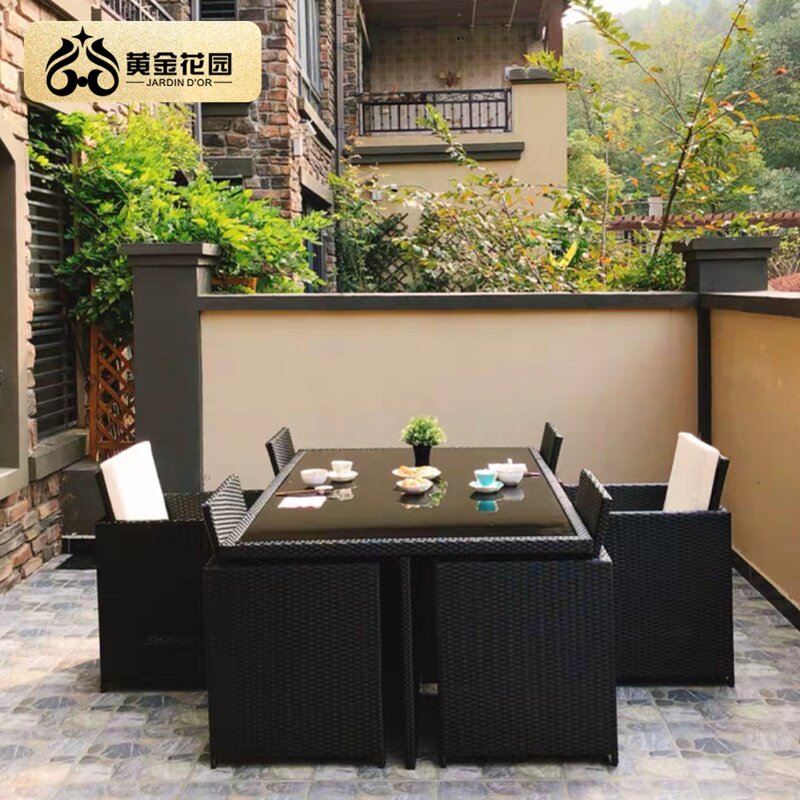 Outdoor table and chairs Courtyard Balcony Rattan Chair Combination Minima Casual Outdoor Terrace Garden Waterproof Sunscreen Backrest Chair