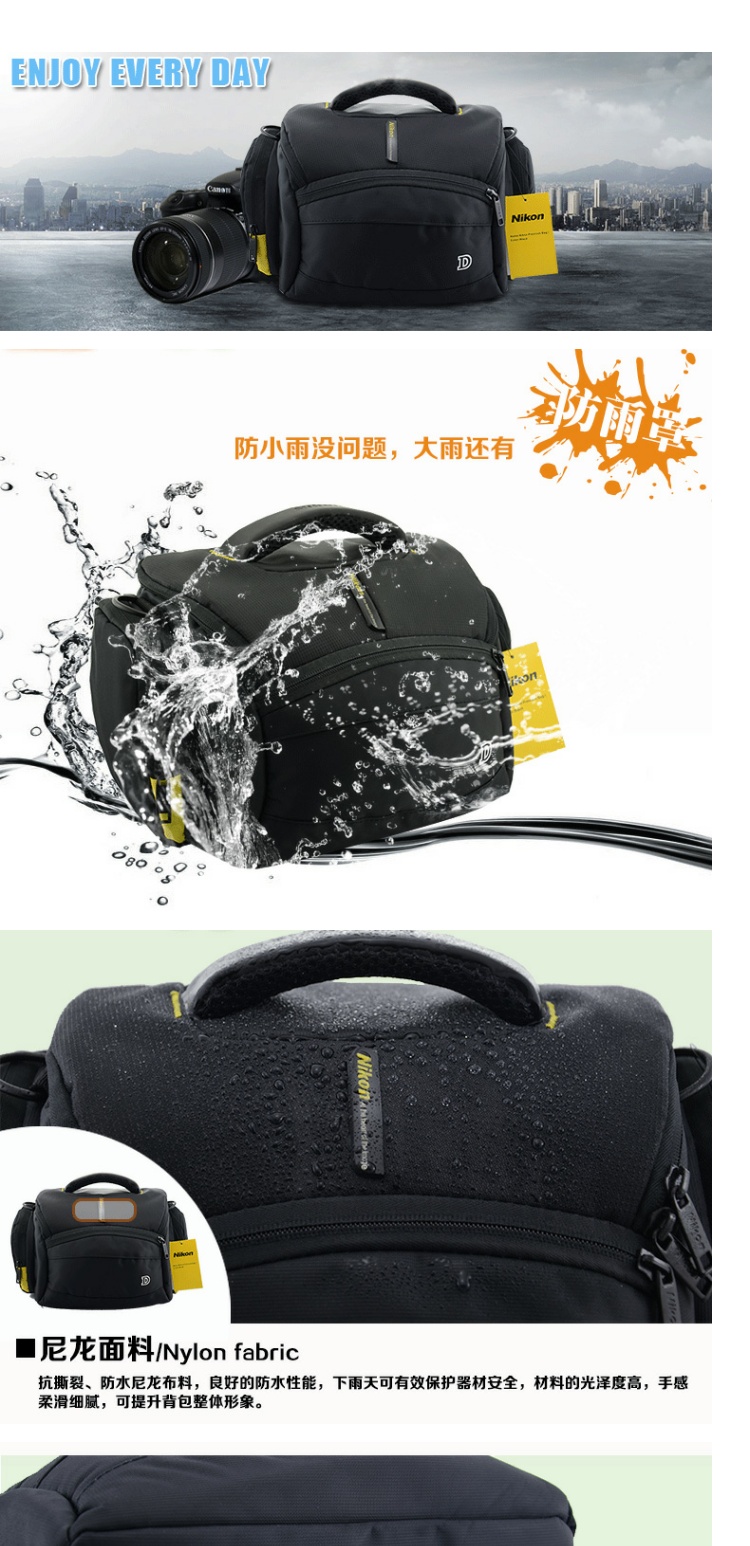 Túi đựng máy ảnh Nikon DSLR Túi đựng máy ảnh một vai D7500 D7200 D750 D5500 D5400 D3400 D3200 D5200 D7000 D7100 D3300 D5300 D90 - Phụ kiện máy ảnh kỹ thuật số tui may anh