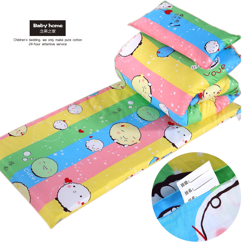 Kindergarten cushion sleeves glutinous rice cluster set in children's beds three - piece cotton - core quilt mats