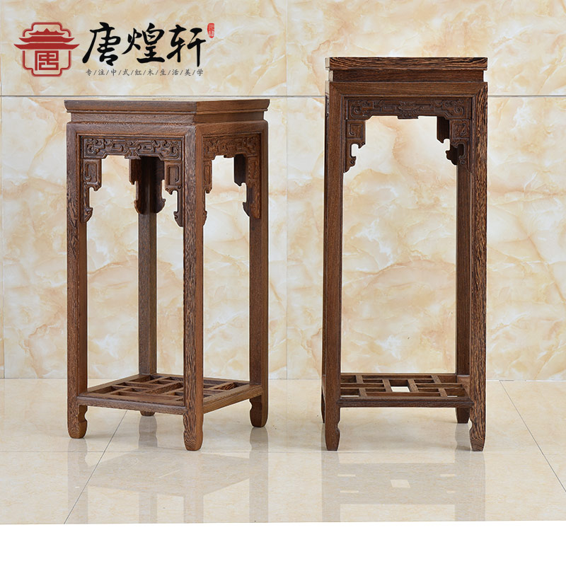 Red wood furniture Chicken Wings Wood Living Room Indoor Solid Wood Flower Racks Wooden Flower Pots Shelf Logs Floor Flowers A Few Flowers Racks