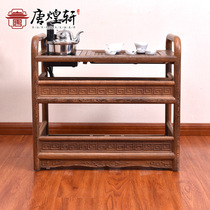 Mahogany furniture chicken wing Wood small tea table with induction cooker small household tea table solid wood tea table kung fu tea table tea table
