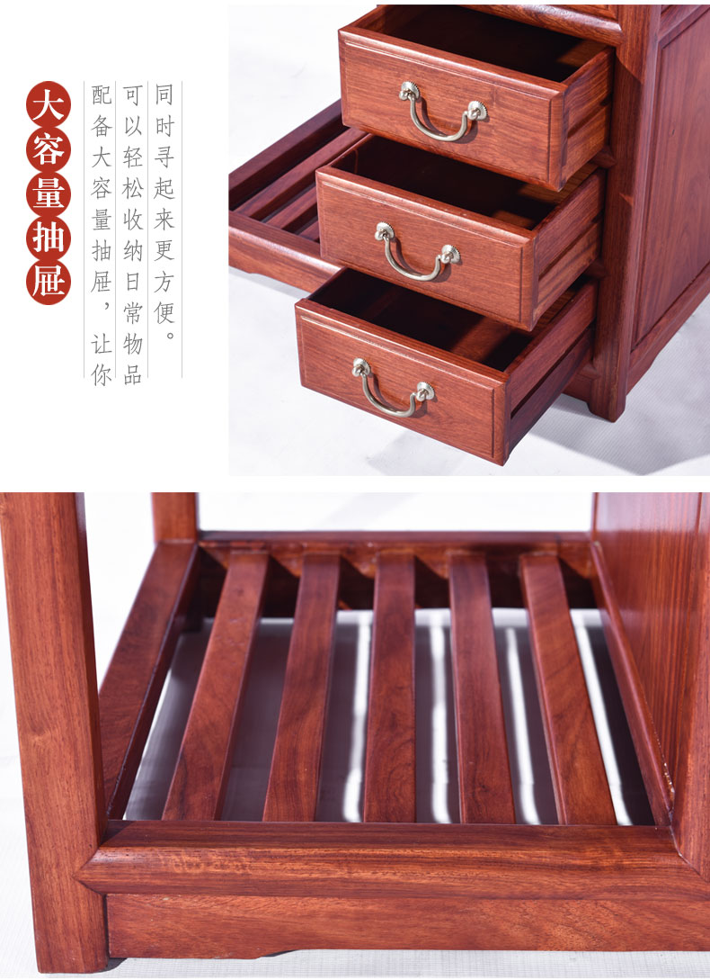Căn hộ nhỏ bếp cảm ứng bàn cà phê gỗ gụ nội thất gỗ hồng mộc Miến Điện Trung Quốc bên tủ gỗ rắn tủ lưu trữ tủ trà - Bàn trà bộ bàn ghế gỗ phòng khách nhỏ giá rẻ