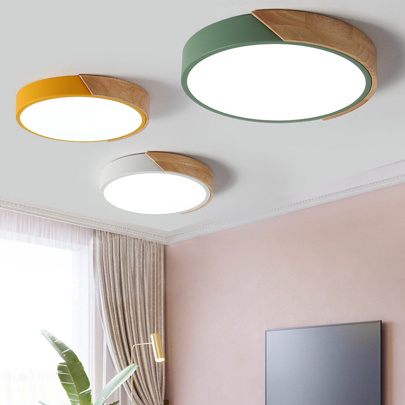 Ceiling lamp Simple modern solid wood master bedroom lamps Warm romantic Nordic led room small bedroom living room lamps