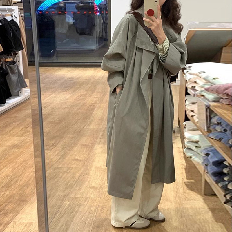 Korean Style Stand Collar Trench Coat for Women 2026 New Autumn Petite Fashion Trendy This Year High-End Mid-Length Style