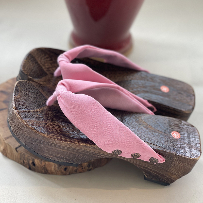 Medieval Style Retro Thick-Soled Single Clogs Flip-Flops Sandals Women's High-Heeled Multi-Color Peony Flower and Wood Slippers