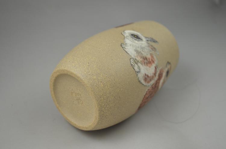 Zisha nồi cốc cát màu tím món quà trà Yixing đầy đủ handmade đích thực Chu Qi bùn sơn nam và nữ thỏ cup 1 ấm trà đất sét