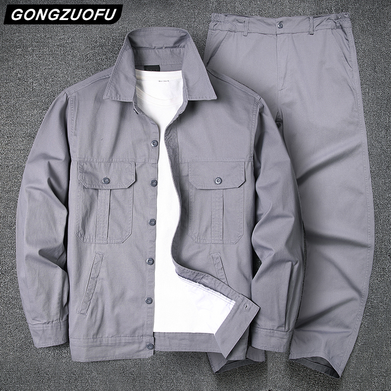 Pure Cotton Summer Thin Work Clothes Long-Sleeve Suit Men's Welding Breathable Labor Protection Clothing Auto Repair Multi-Pocket Short-Sleeve Workwear