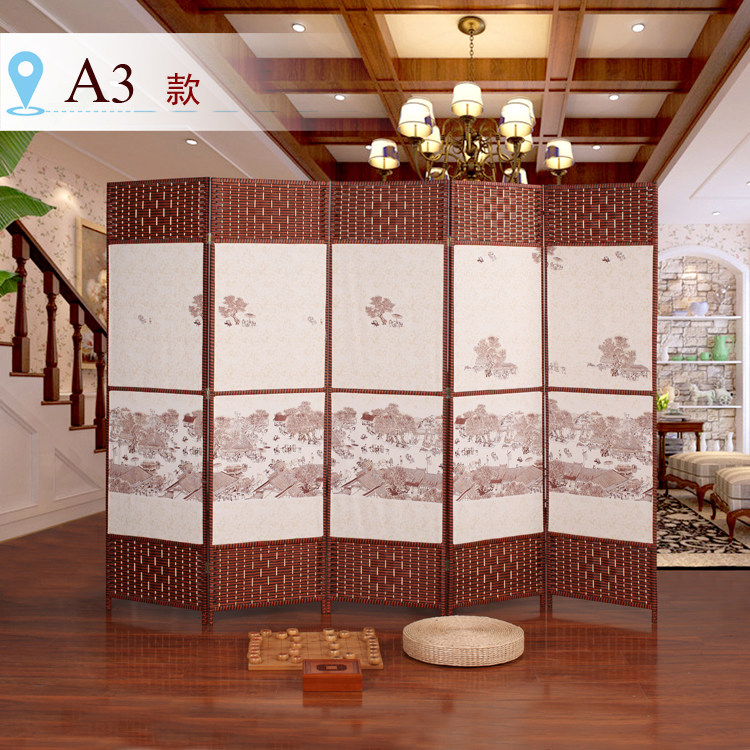 Mây vải nhà hàng khách sạn màn hình phân vùng hiên cửa đơn giản di động màn hình đẹp thẩm mỹ viện phân vùng màn hình - Màn hình / Cửa sổ vách ngăn giả gỗ