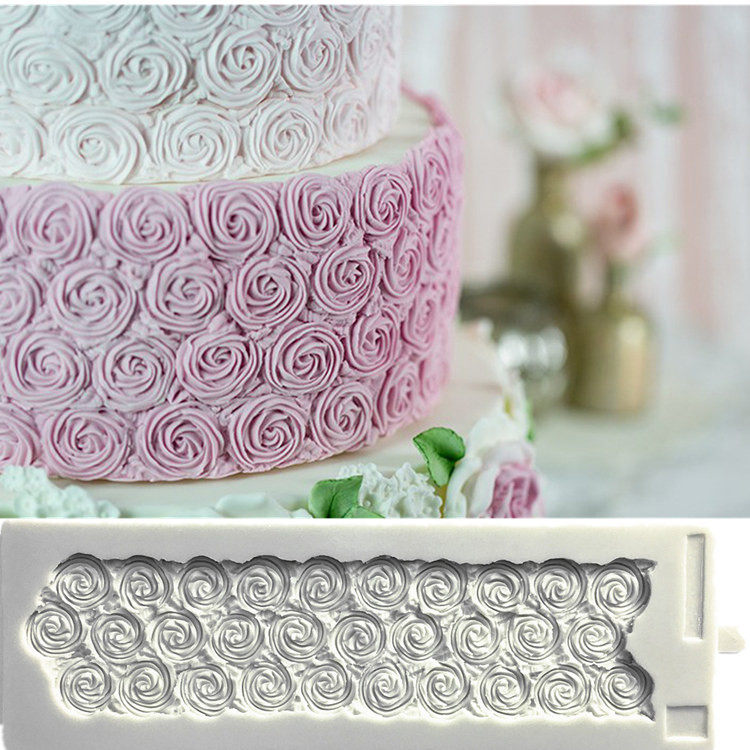 New food grade sugar-turned cake silicone mold rose with dried pez decorated mousse chocolate baking