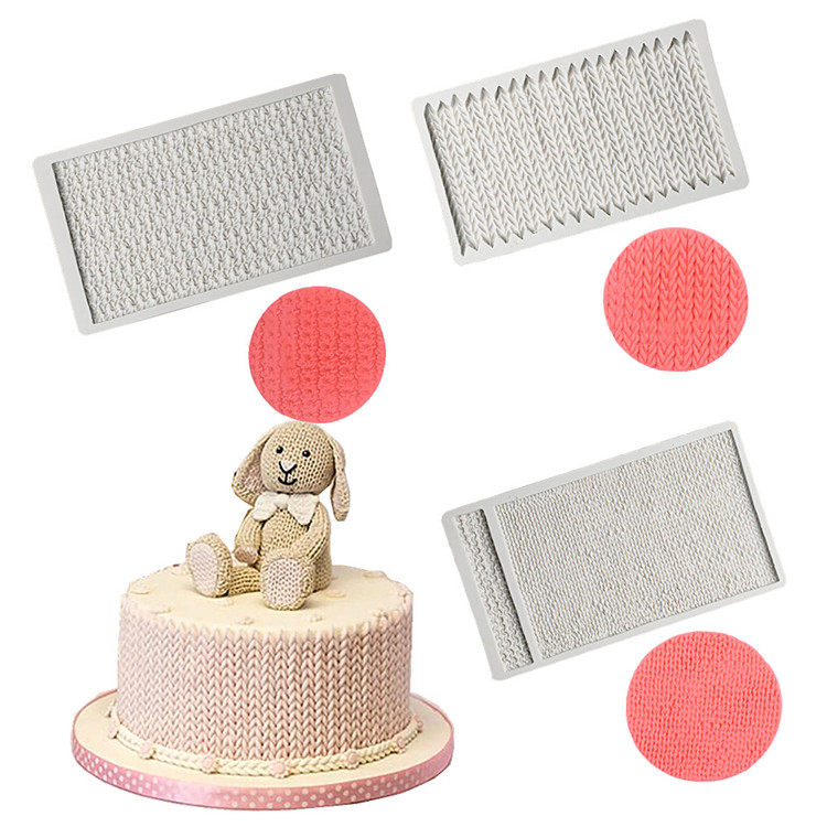 New Arrival Fondant Cake Food Silicone Mold Sweater Knitting Dry Pace Decoration Mousse Chocolate Baking Clay