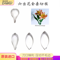 Turned sugar clay petals stainless steel cutting die die grinding tool imported cake decoration Peru Lily cold porcelain six flowers