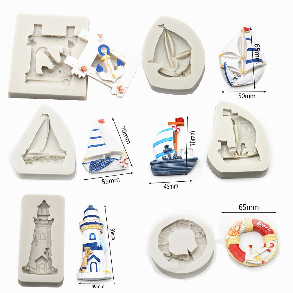 New Fondant Cake Silicone Mold Ocean Series Dry Pace Decoration Mousse Chocolate Baking Tools Clay