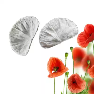 New product simulation fondant flower poppies petal texture silicone mold embossing bread leaf mold Dry Pace clay